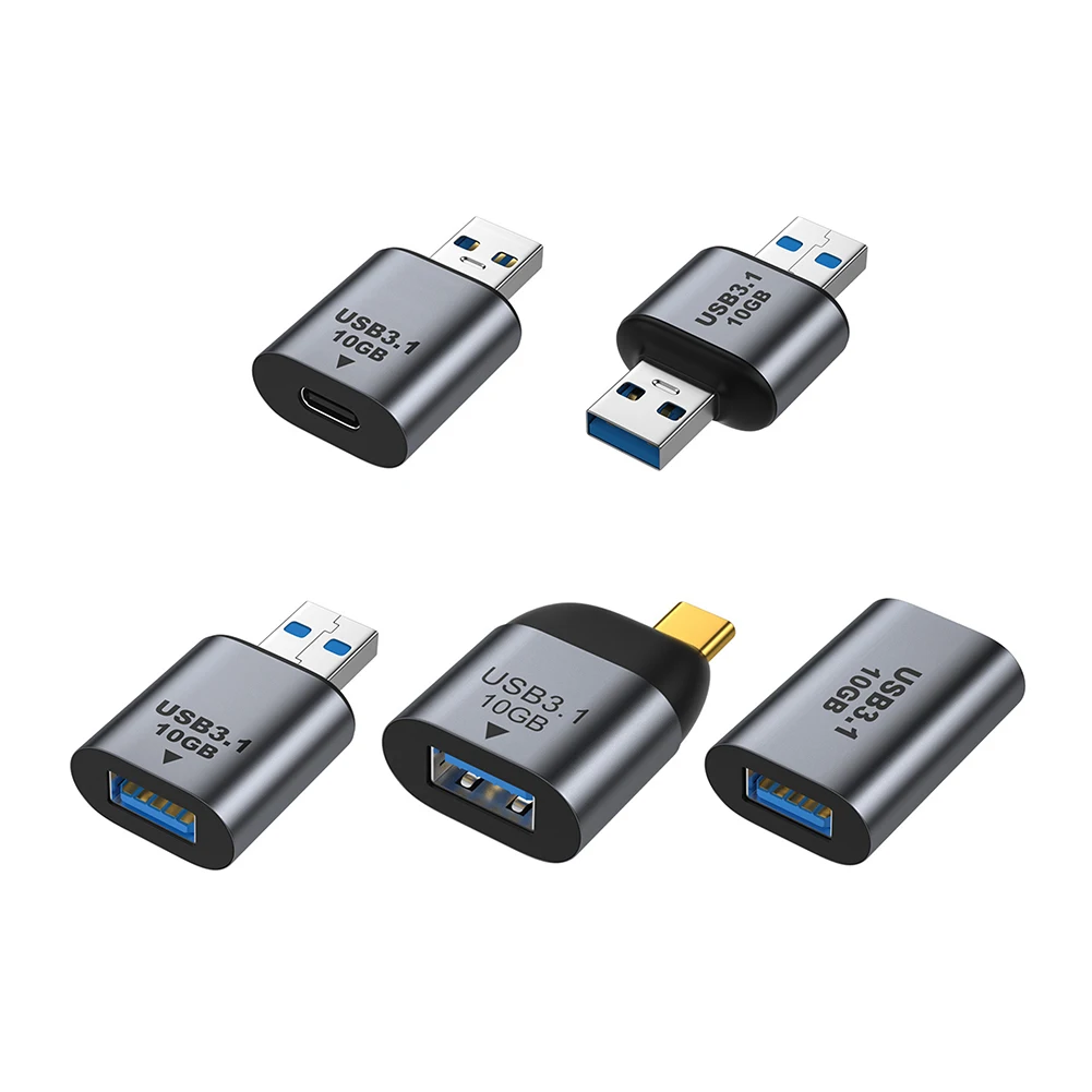 USB to Type C Adapter Type C Adapter USB 3.1 Type-C Adapter Type C USB C Male To Female Converter USB3.1 Gen 2 Charging Data High Speed Transfer Connector 10Gbps