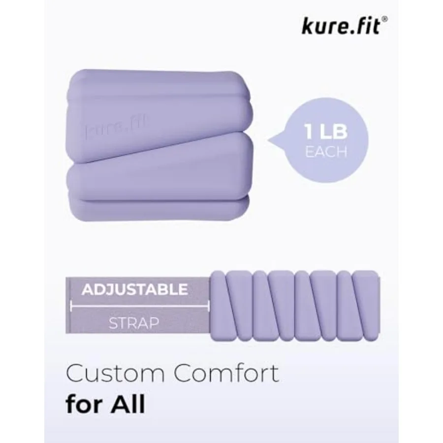 Purple Wrist & Ankle Weights + Pink Hand Weight Bars Bundle Set