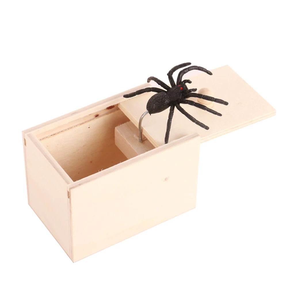 Handcrafted Wooden Spider Money Surprise in A Box Pranks Stuff Toys The Original Spider Prank Box Funny Wooden Toy Gag Gift