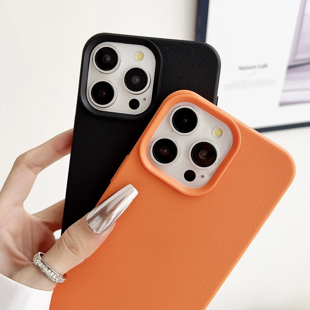 Soft Candy Colored Luxury Leather Texture Silicone Case For iPhone 16 15 14 13 12 11 Pro Max - Image 3