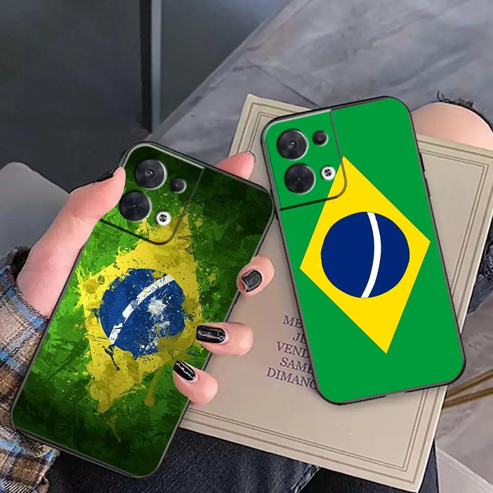 Flag Of Brazil Tpu Funda Coque Case Per Oppo Find X5 X3 X6 Reno 10 8 7 7Z 6 6Z 5 4 Lite Pro Plus 4G 5G Custodia Shell Capa Cover