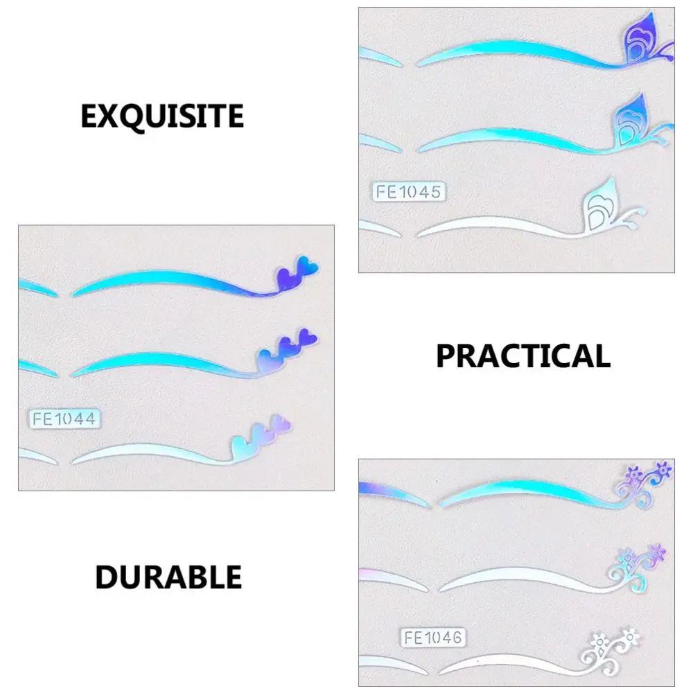 Waterproof Laser Face Sticker Silver Self Adhesive Glitter Temporary Tattoo Sticker Eyes Shadow Decal Star Butterfly