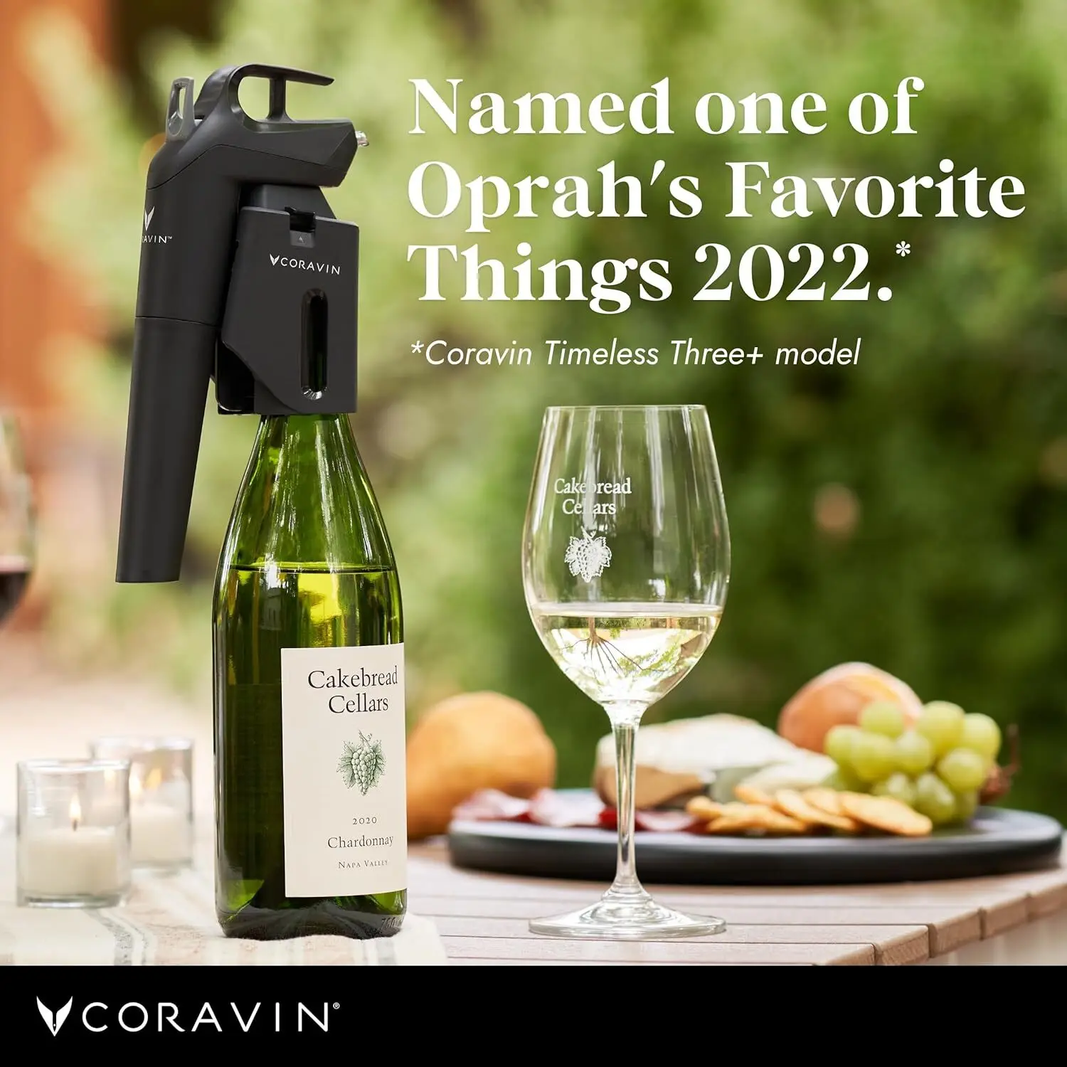 Timeless Three Plus Wine Preservation System-By-the-Glass Wine Saver-With 2 Pure Argon Gas Capsules & Aerator