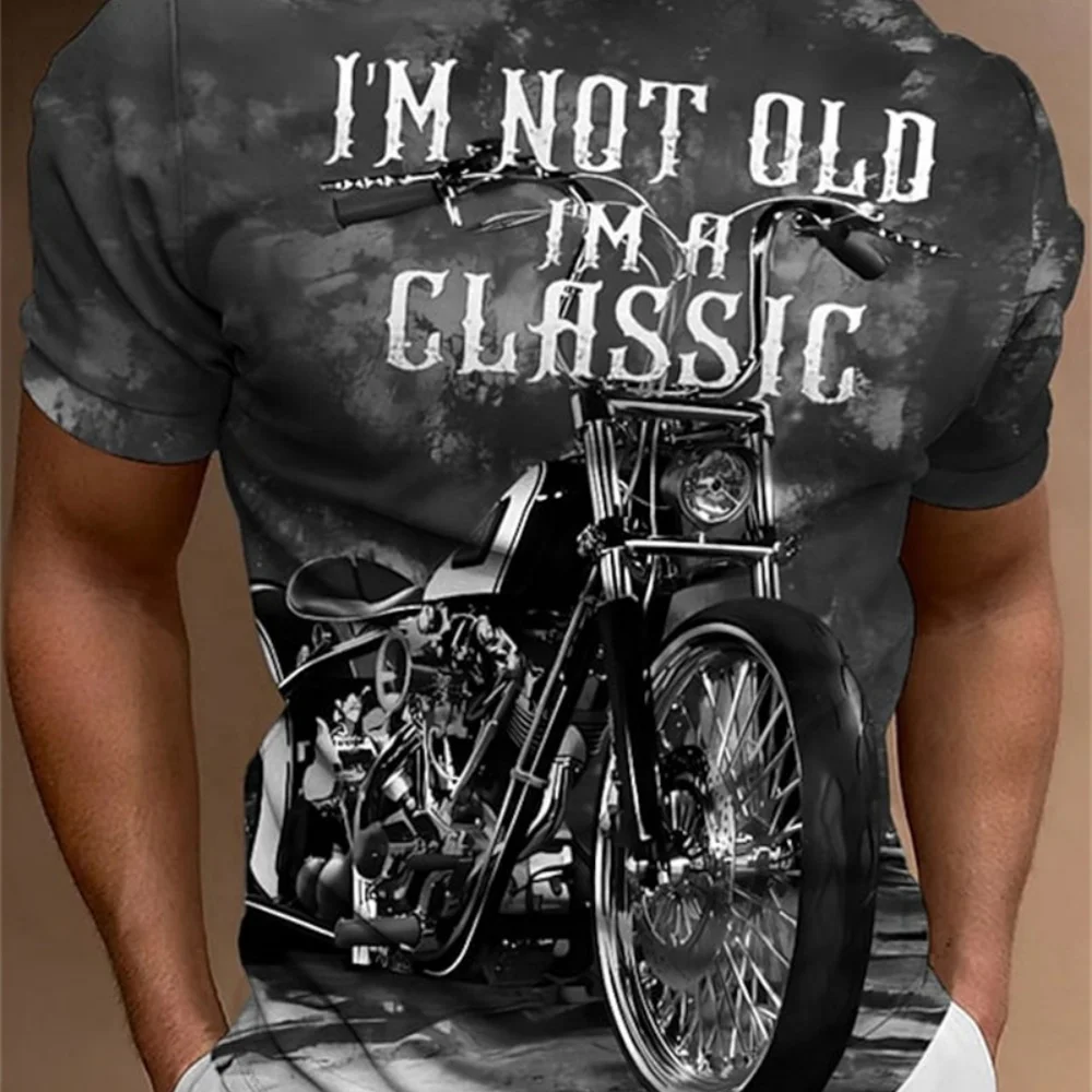 오토바이 티셔츠 남자 3D 인쇄 짧은 소매 빈티지 클래식 TShirt For Mens Street Ride 바이커 셔츠 탑 오버 사이즈 티셔츠