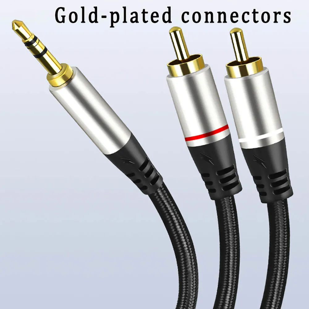 

RCA Cable 3.5mm Jack to 2RCA Adapter Splitter 3.5mm to 2 RCA Aux Audio Cable for TV PC Amplifiers DVD Theater Speaker Wire Cord