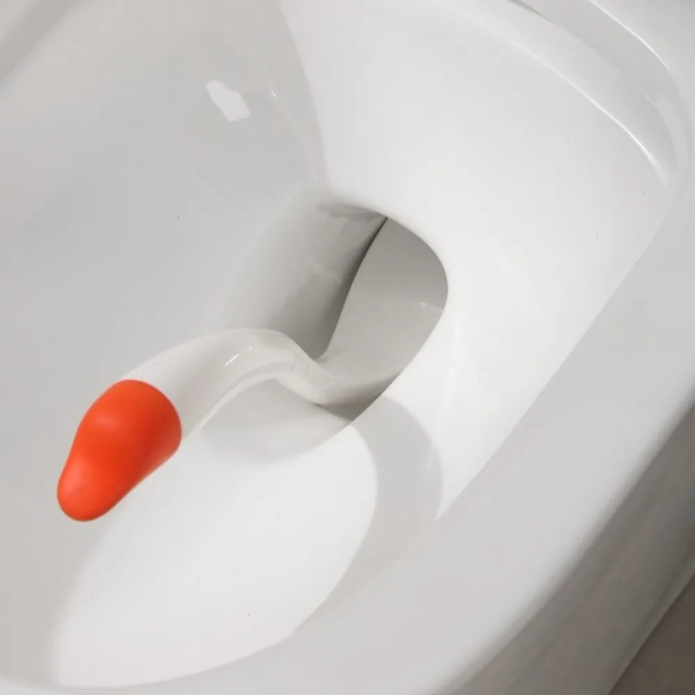 Description Picture 3 of itemSwan Shape Long Handle Toilet Brush Cartoon Dense Bristle Head Toilet Plunger Household Plastic Toilet Cleaning Brush Home Use