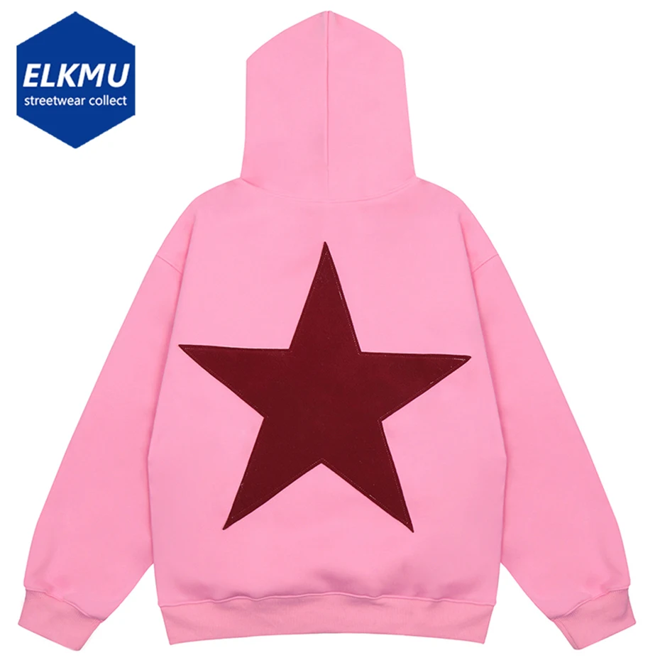 

Star Hoodie Hooded Sweatshirt 2023 Men Harajuku Hip Hop Oversized Hoodies Autumn Winter Fashion Casual Loose Hip Hop Tracksuit