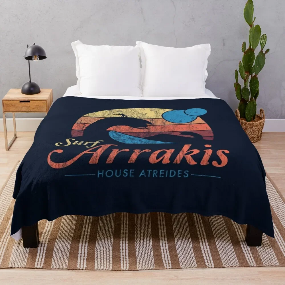 

Visit Arrakis - Vintage Distressed Surf - Dune - Sci Fi Throw Blanket Furry christmas gifts Blankets