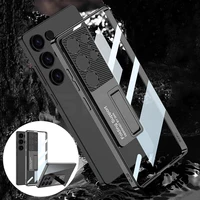 Luxury Plating Holder Case For Samsung Galaxy S25 Ultra Transparent Camera Protective Hard Stand Cover for Galaxy S25 Ultra Case 1