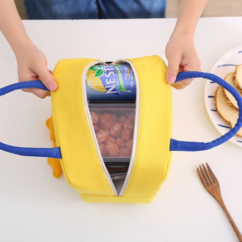 Cartoon Cute Duck Insulated Lunch Bag Oxford Cloth Large Capacity Portable Thermal Picnic Handbag for Children Women