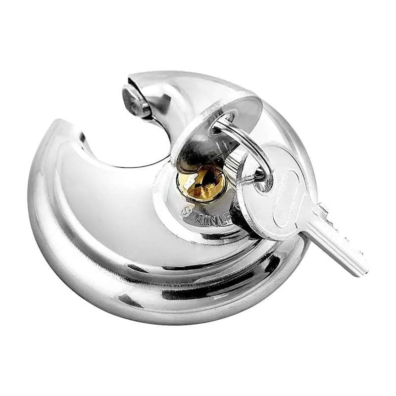 N15R-Disc Lock, 2 Pack Heavy Duty Steel Keyed Padlock Disc Storage Lock For Storage Units, Mobile Trailers, Sheds, Fences