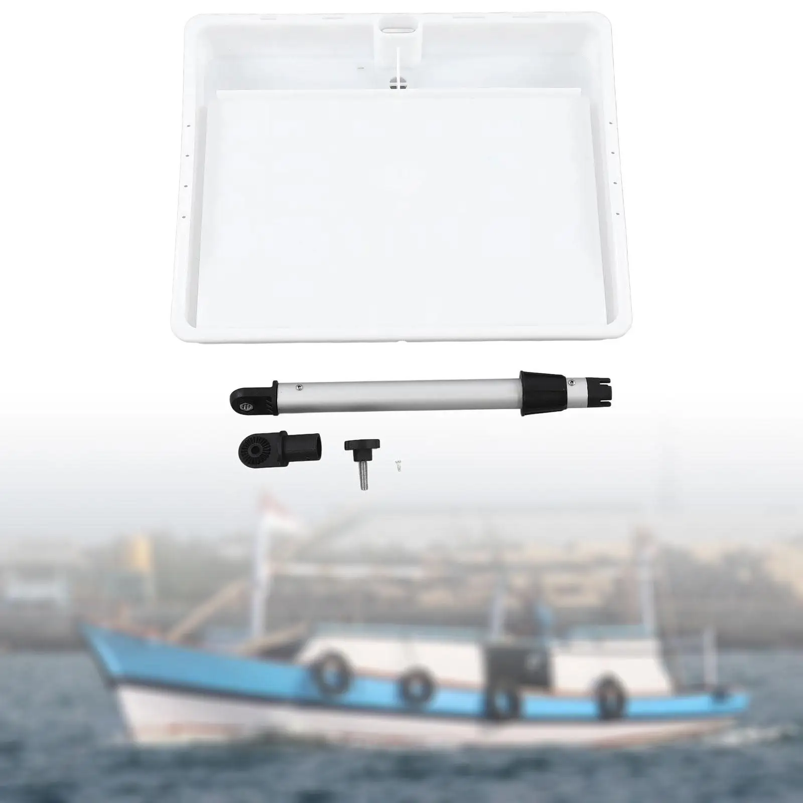 Boat Fishing Fillet Cutting Board Single Rod Holder Simple Installation Adjustable Flexible Angle Fish Cleaning Station White