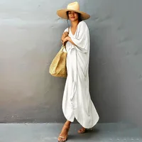 Plus Size Womens Caftan Plus Size Kaftans Casual V Neck Caftans Long Soft Beach Maxi Dress for Summer - Image 3