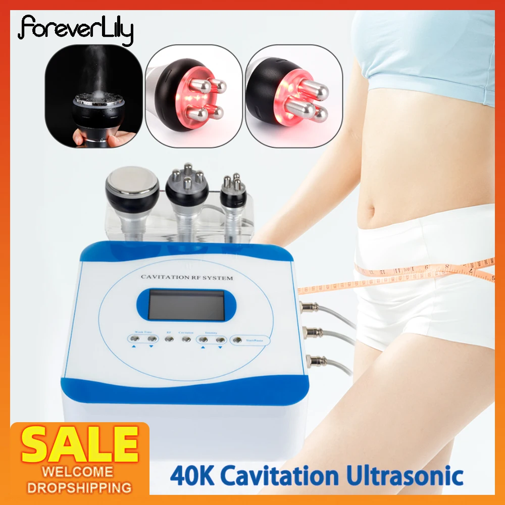 

40k 3 in 1 Cavitation Ultrasonic Body Slimming RF Fat Burner Skin Tighten Beauty Machine Weight Loss Home Spa Shaping Equipment