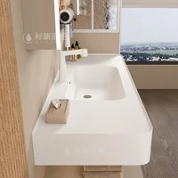 Light White Bathroom Cabinets Simple Washbasin Vintage Vanity Bathroom Cabinets Storage Mirrors Mobiletto Bagno Furniture 3