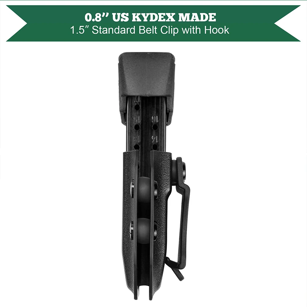 Étui De Ceinture Tactique Kydex Pour Double Chargeur 9mm/40 – Noir – Fabriqué Main (USA)