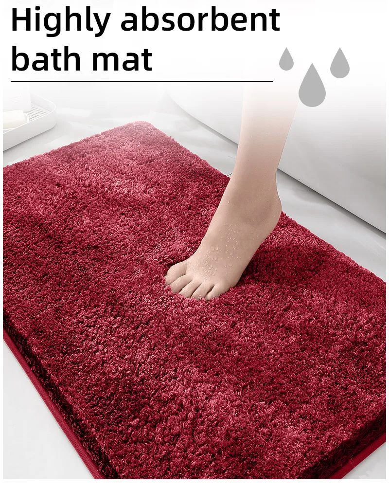 Description Picture 5 of itemSoft Absorbent Bathroom Mat Set Non-Slip Rug with Various Sizes, Thick Comfortable Mat for Bathtub, Bathroom, Home Decoration