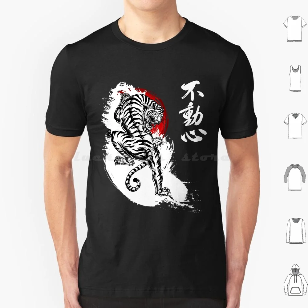 Футболка с японским тигром Fudoshin Kanji (белая), хлопковая, для мужчин и женщин, с принтом «сделай сам», японская тигр тора фудошина Spirit Power