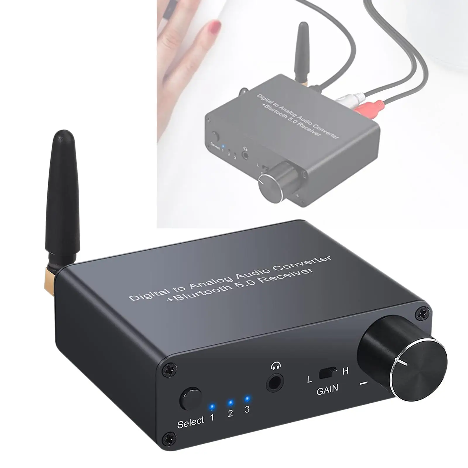 DAC 변환기 192khz 블루투스 수신기 디지털-아날로그 오디오 어댑터 홈 시어터 시스템용 광학 입력 RCA 출력
