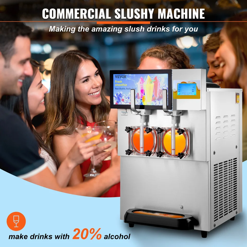 Double Bowl Slushy Margarita Machine 8L