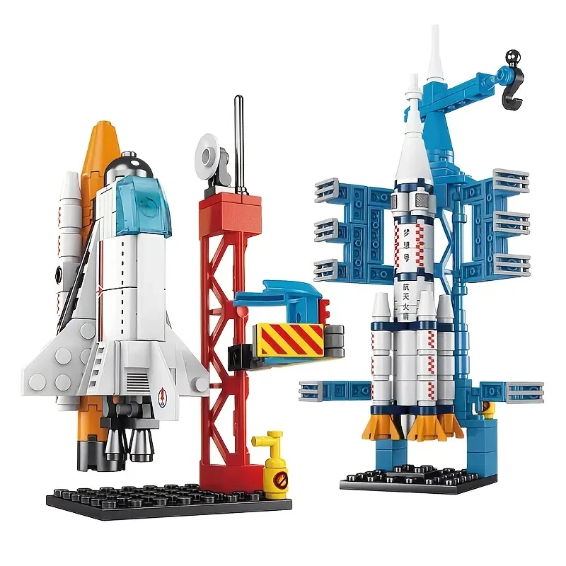 Aerospace Space Rocket Launch Center Base Puzzle Model Mini Building Blocks Assemble Bricks Children's Boys Kids Toys Montessor 2