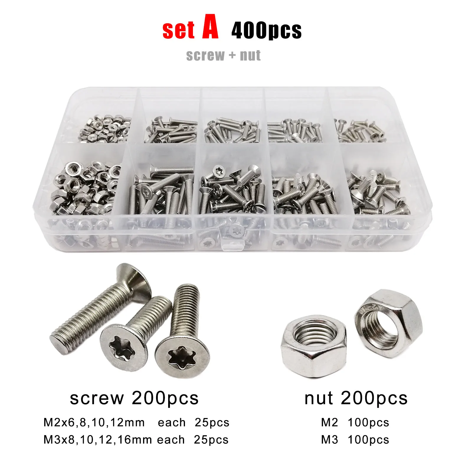 SANTIE 1/4-20 Stainless Steel Hex Lock Nuts (100 Pack) - 304 Grade, 18-8 SS, Self-Tightening For Secure Fastening