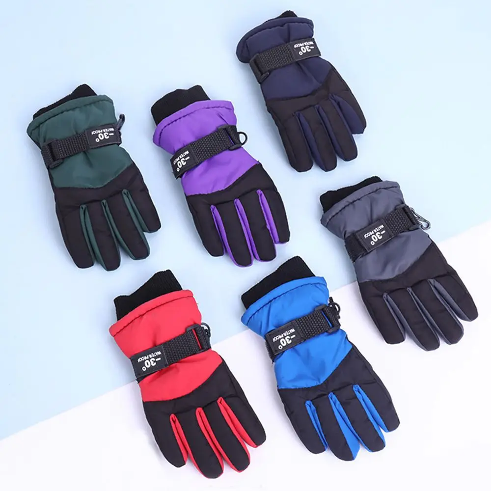 

New Windproof Warm Ski Riding Gloves Winter Outdoor Riding Kids Snow Skating Snowboarding Children Waterproof Breathable Mittens