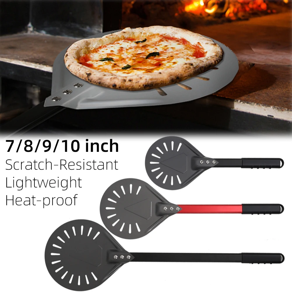 7 10 Inch Small Pizza Paddle Peel Perforated Short Handle Shovel Nonstick Kitchen Utensils Pizza Turning for Oven Accessorie