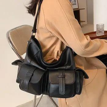 화물 기능성 바람 토트 백 중립 어두운 한 어깨 크로스 바디 큰 가방