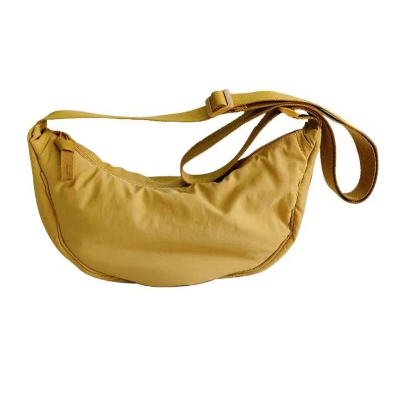 Bolso Cruzado Mediano De Media Luna, Bolso Bandolera De Hombro Para Mujer, Bolsa De Viaje, Bolsa De Lona Cruzada Bolsa Hobo Luna Bag, Onda Rosada, Mediana