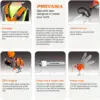 90-180 Degree 42.7cc Head Adjustable Pole Chainsaw for Tree Trimming with 12 inch Cutting Bar Chain 43-inch Extension 4