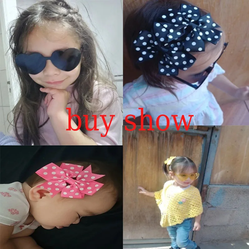 Kids Cute Solid Dot Hairpin hair accessories hair clips 3Pcs/set Colorful Heart Sun Glasses Set Girls Boutique Bowknot Hair Clips Children Hair Accessories