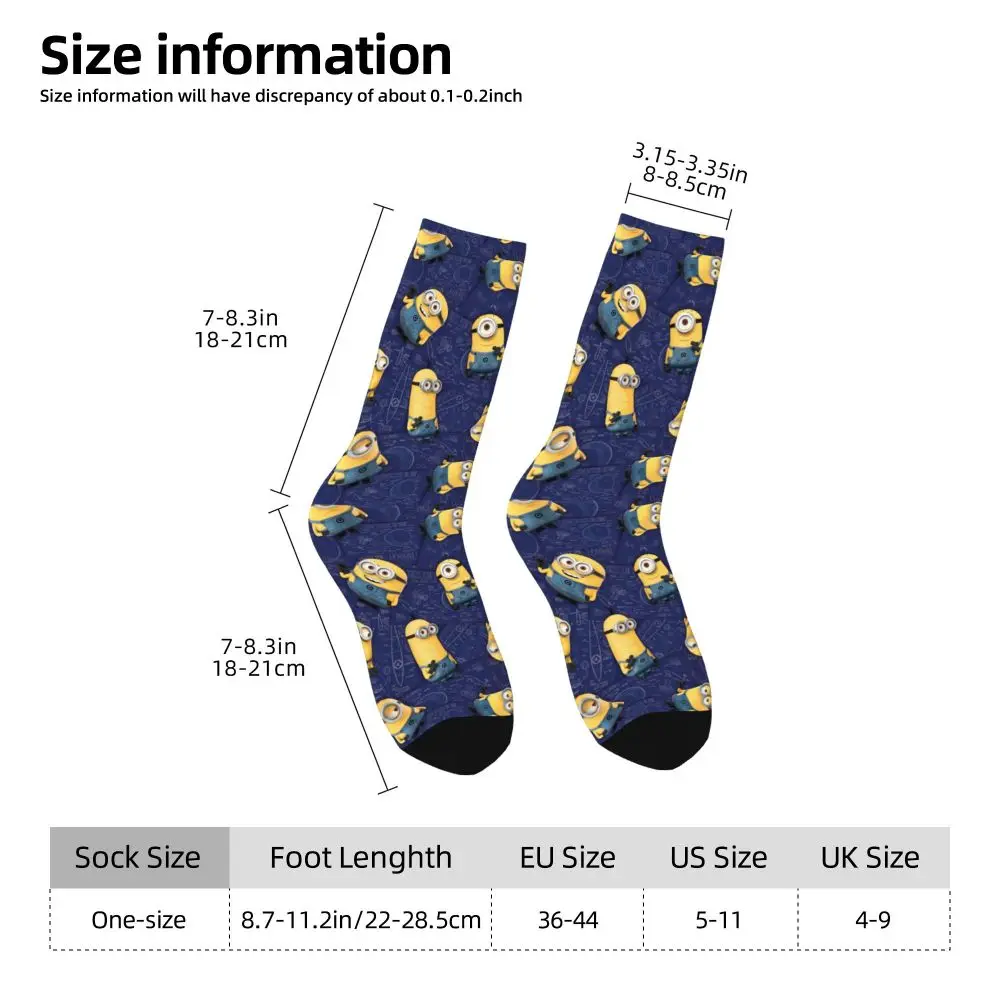 Custom Cool Print M- Minions Cartoon Socks for Women Men Stretchy Summer Autumn Winter M- Minions Bananas Crew Socks 195 Sf7f4747197bc41df8fc0a92d122fefd8f