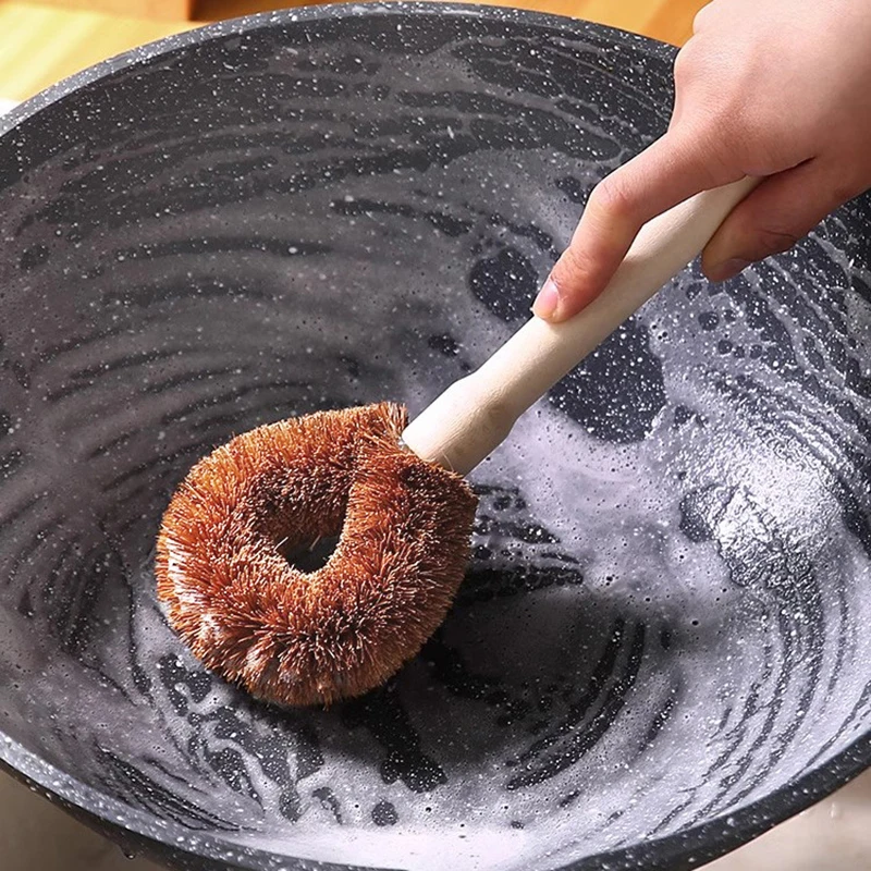 

Щетка для мытья волос из кокосовой пальмы, щетка для мытья посуды, щетка для мытья посуды, кухонная щетка с длинной ручкой, щетка для чистки