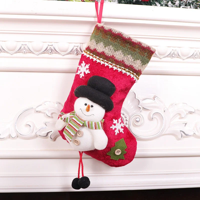 Christmas Gift Bags Christmas Stockings Gift Bags Christmas Sock Kids Candy Bag Gift Santa Claus Snowman Socks Xmas Tree Ornament Christmas Stocking Decoration For Home