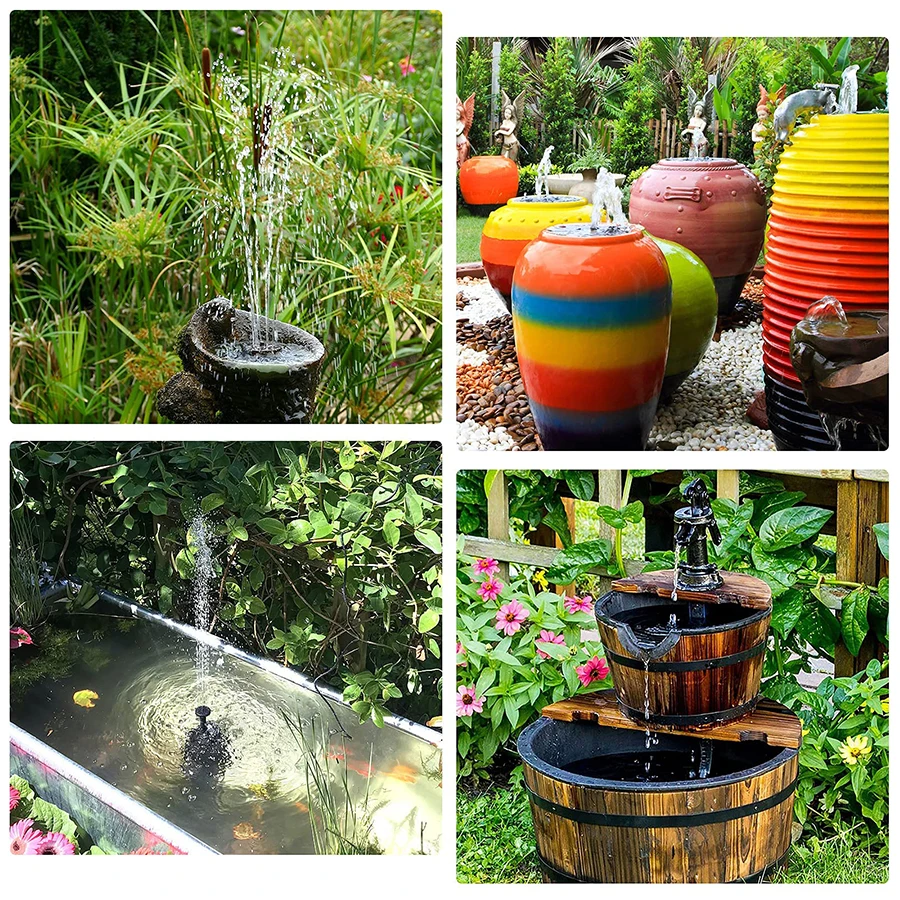 Solar Panel 9W Solar Water Pump Fountain Garden Floating Plants Watering Power Fountains Pool Home Garden Fish Pond Waterpump