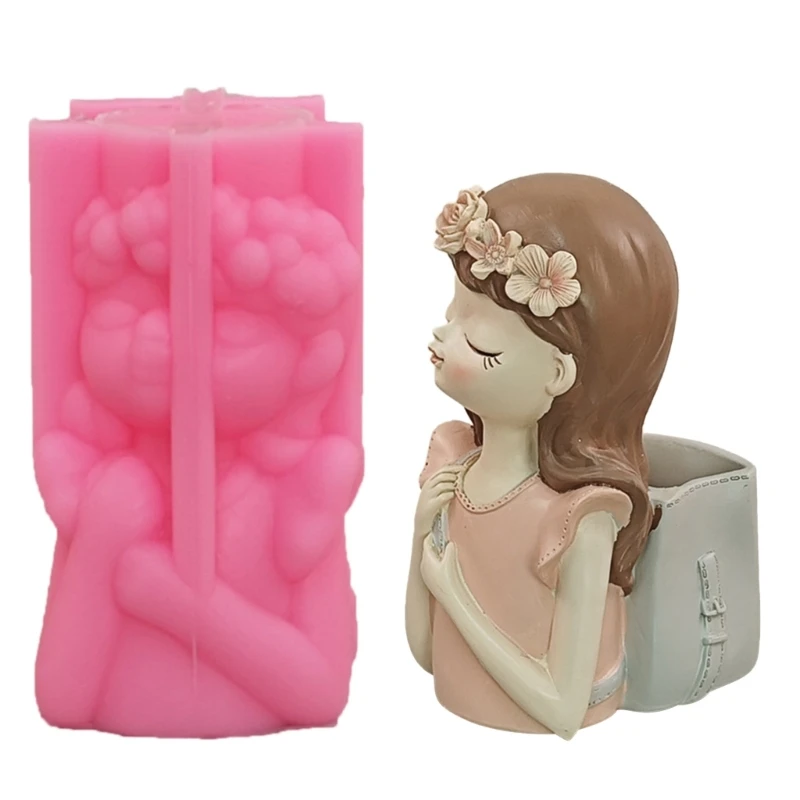 

Flower Pot Mold Silicone Succulent Flowerpot Plant Vintage Mould Concrete Cement 97QE