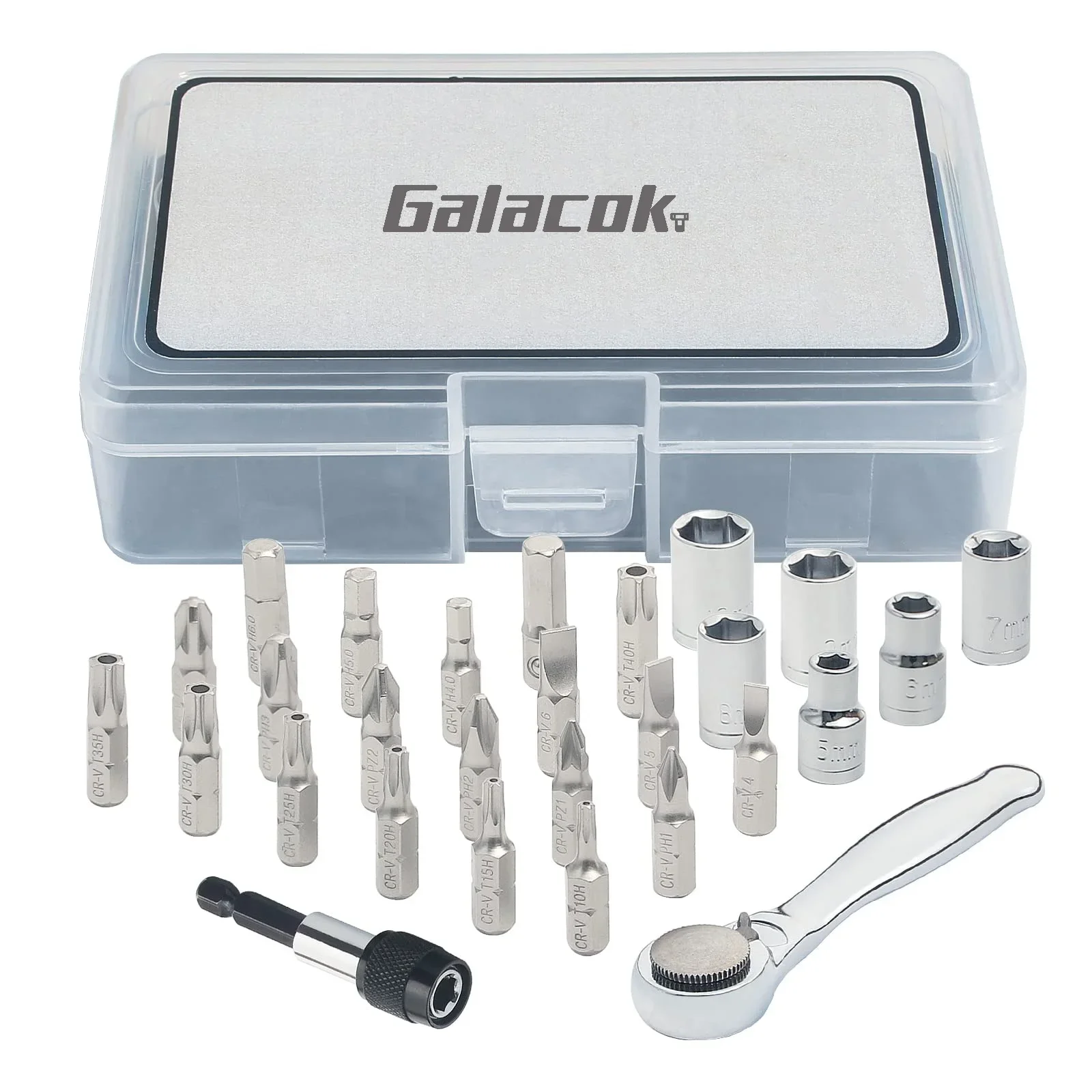 28 in 1 Mini Ratchet Screwdriver Set 1/4 Inch Socket Wrench