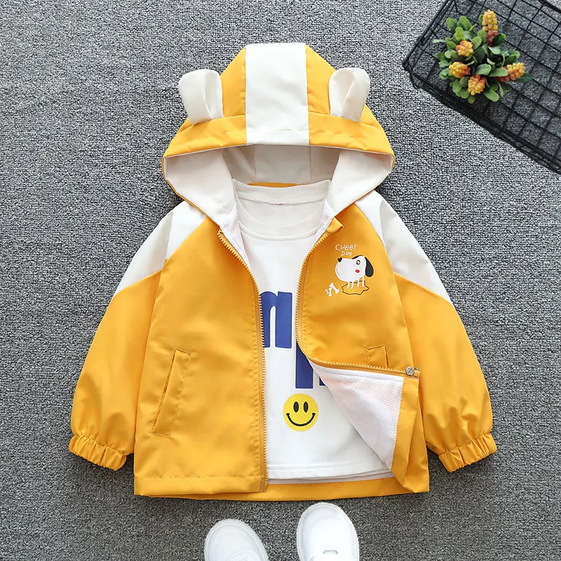 New Baby Boys Jacket Cartoon Fashion Windproof Outerwear Hooded Zipper Boys Coat Birthday Gifts 1 2 3 4 5 6 Years Kids Clothes - 4
