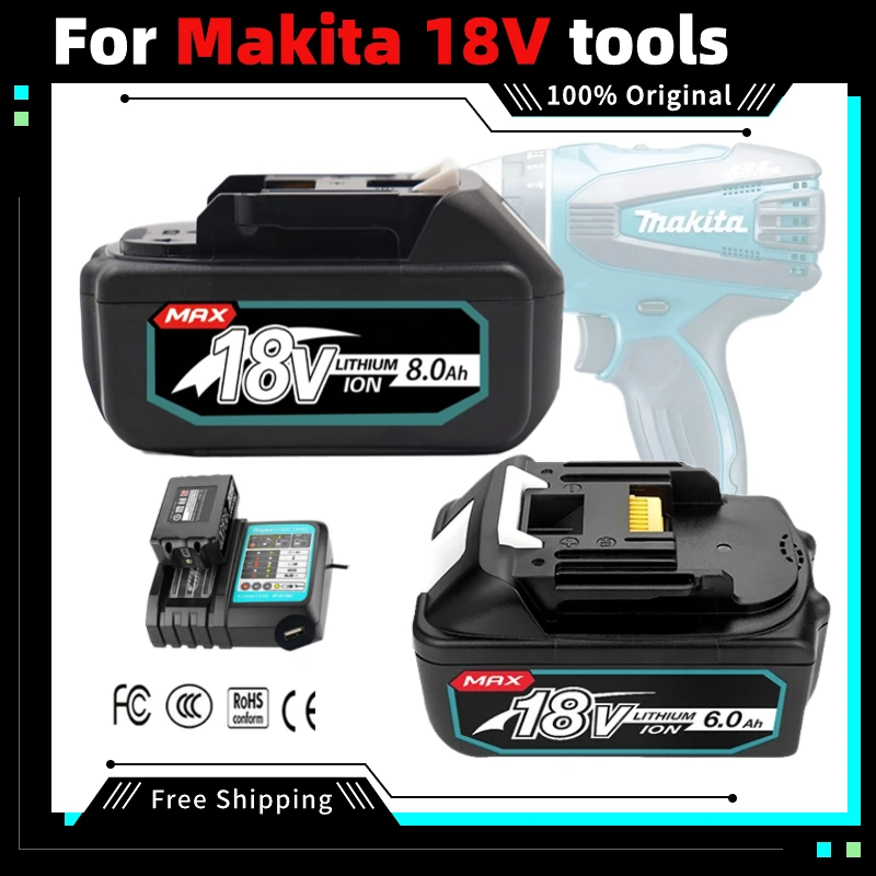 

For for Makita 18V 6Ah Battery Rechargeable Lithium Ion Battery Pack for Makita BL1850B BL1860 Power Tools Cordless Combo Kit