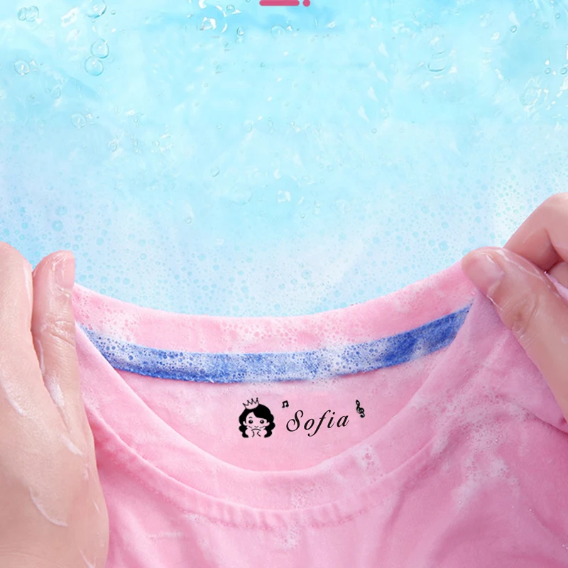 Kids Name Stamp for Clothing Cloth Self-Inking Stamper & Refill Fabric Ink Pad School Uniform Daycare Summer Camp