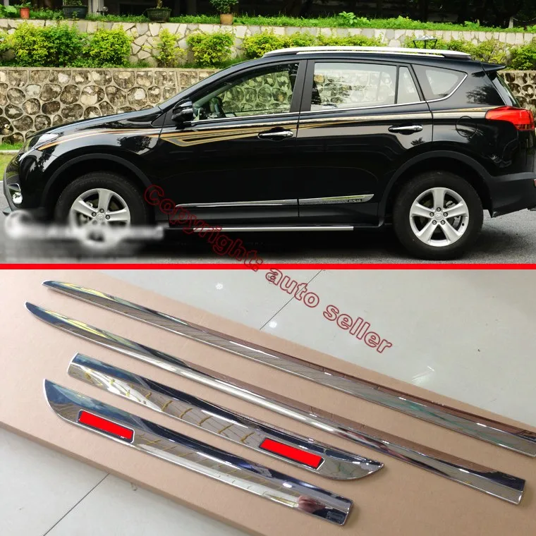 

ABS Chrome Side Door Body Molding Moulding Trim For TOYOTA RAV4 2016 2017 Car Accessories Stickers