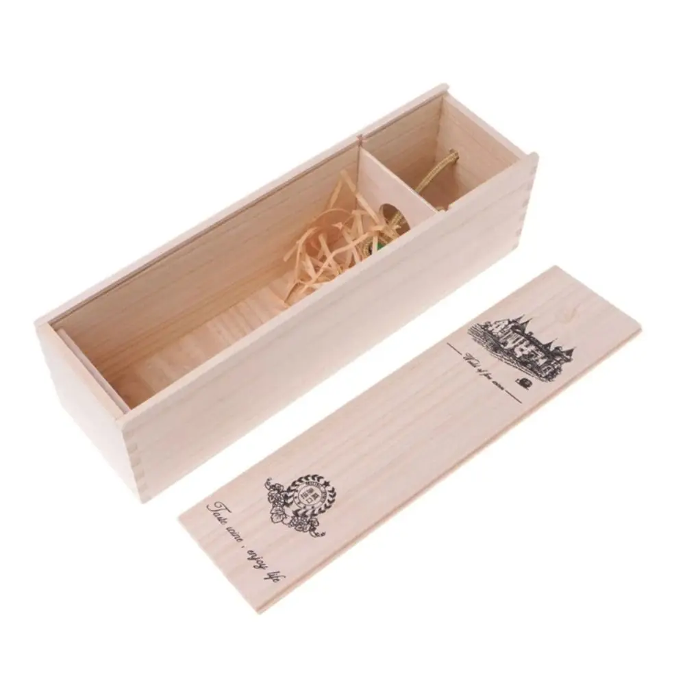 Creative Drawable Wooden Wine Box with Rope Handle, Sun-proof Red Wine Packing Box, Cla... - SKU DWDB0921 - UGI Packaging