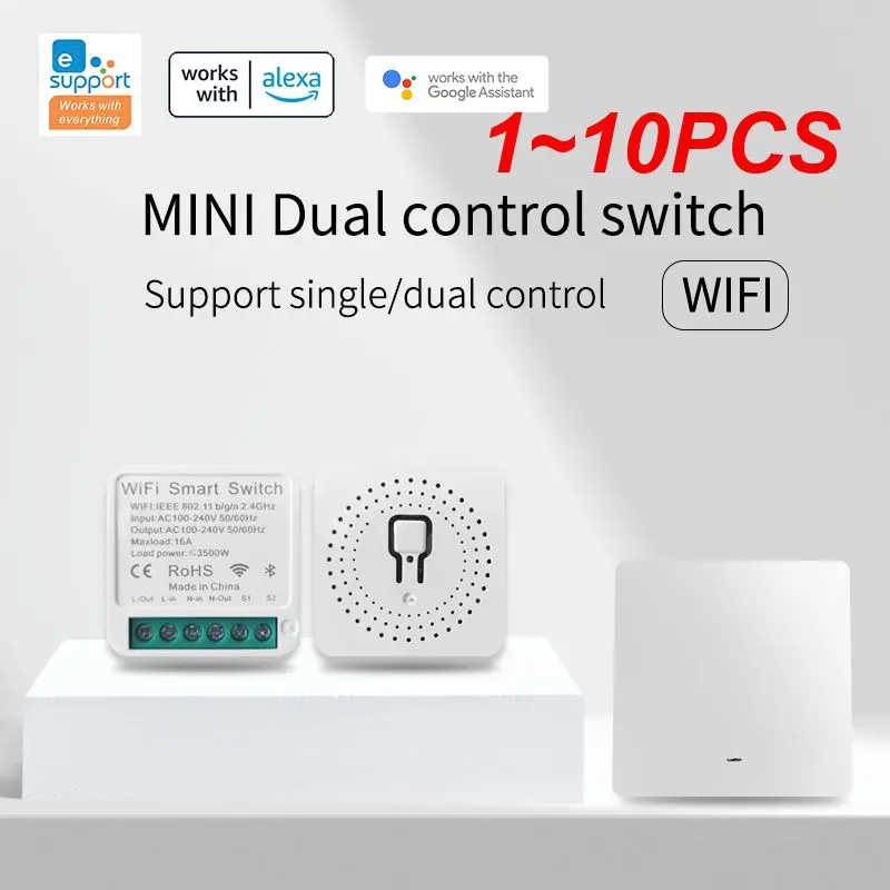 

Умный мини-переключатель с Wi-Fi, 16 А, 1-10 шт.
