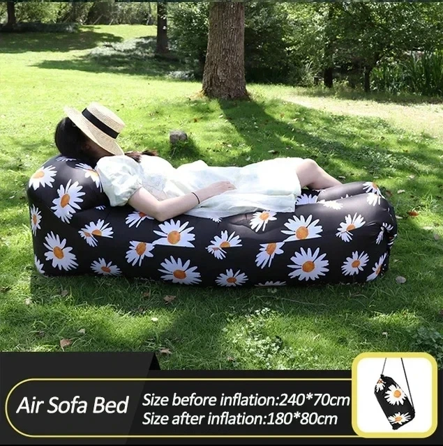 Premium Outdoor Inflatable Air Sofa Bed - Lazy Bag Beach Lounger, 240x70cm