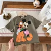 Mickey Mouse Children's Tees Tops Printed Cartoon Fashion Baby Boys Clothes T-shirt Trendy Design Kids Clothing Tshirts Crewneck 2