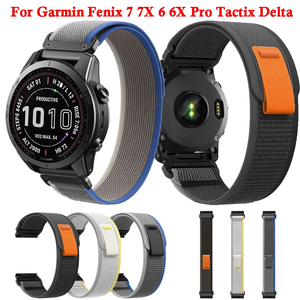 

New 22mm 26mm Trail loop Nylon Strap for Garmin Fenix 7 7X 6 6X Pro 5 5X Plus Tactix Delta Bravo Quick Release Smart Watchband