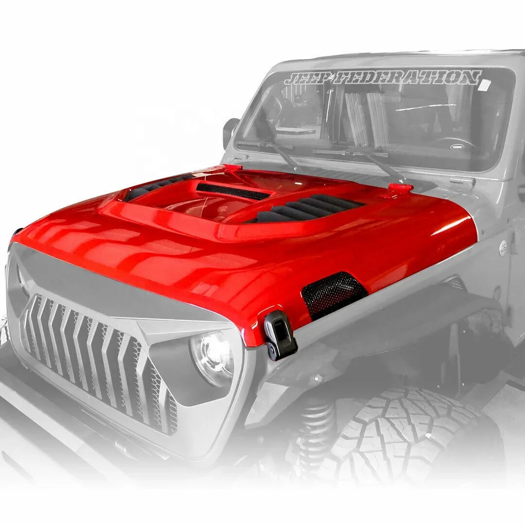 10th anniversary engine hood cover for jeep wrangler JL aluminum ma gnesium alloy hood cover buckle kit for je ep wrangler jk hood catch fury accessories 4x4 exterior parts