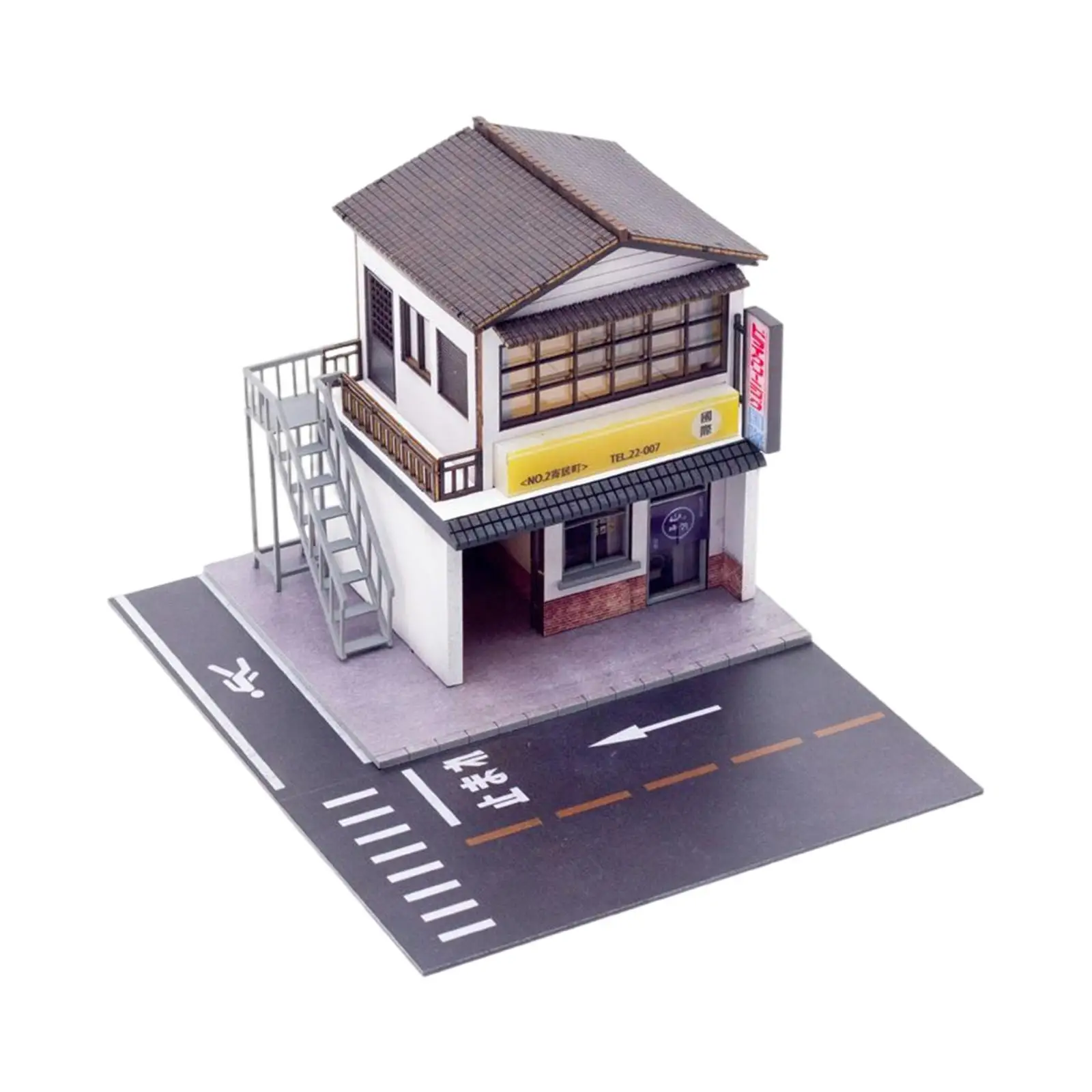 미니어처 1/64 드라이 클리너 디오라마, 사무실 데스크탑 도시 DIY 모델, 홈 레이아웃