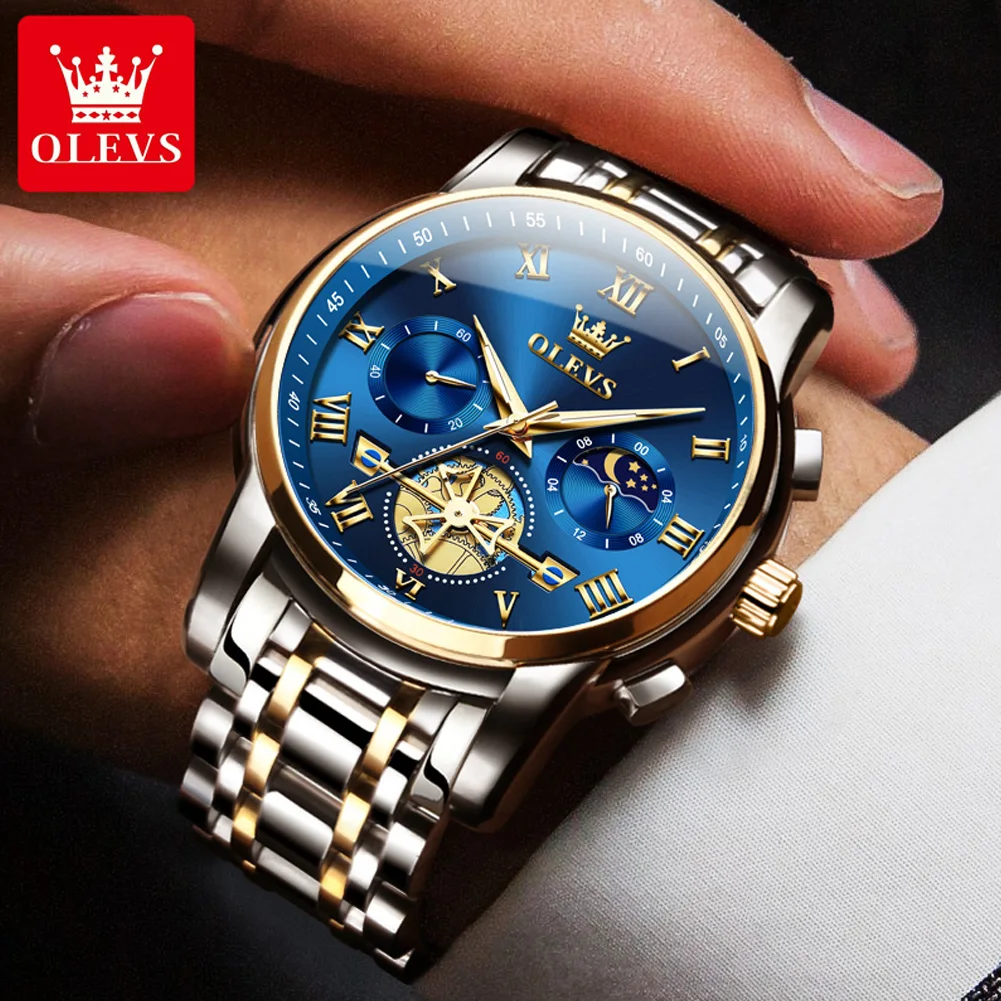 OLEVS Top Brand Men's Watches Classic Roman Scale Dial Luxury